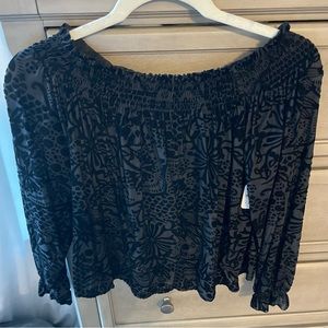 Free people off the shoulder velvet top size XS